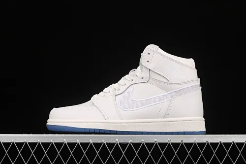 All categories Air Jordan Jordan series basketball shoes Air Jordan 1 High Z version Dr x Air Jordan 1 High AJ1 Joe 1 Dior joint all white high top CN8607-012